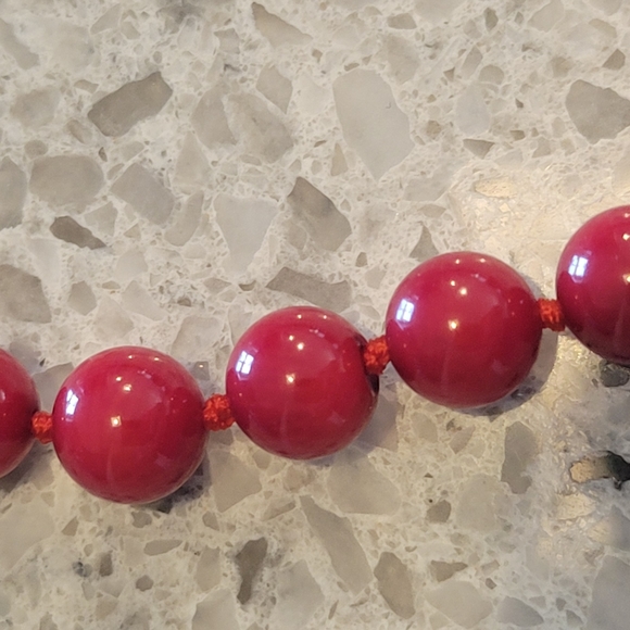 RED CORAL NECKLACE WITH EARRINGS SET 8 BRAND NEW WITH TAG - Picture 2 of 3
